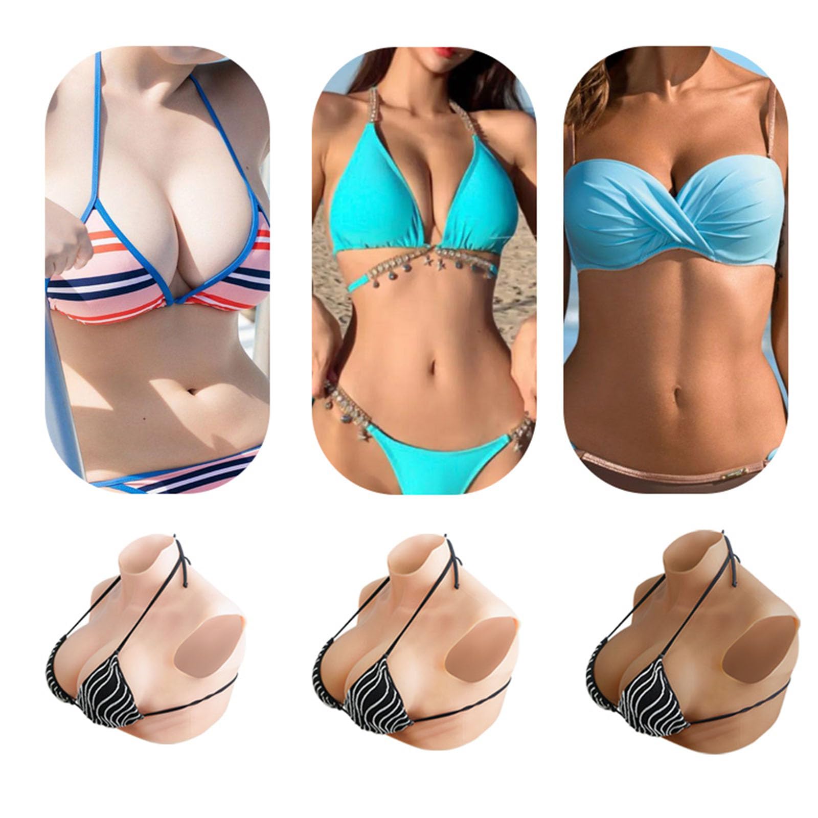 Premium Silicone Breast Plates - B to S Cup Fake Boobs for Transgender, Drag Queens & Crossdressing | Realistic Breast Forms for Cosplay, Halloween & Gender Affirmation