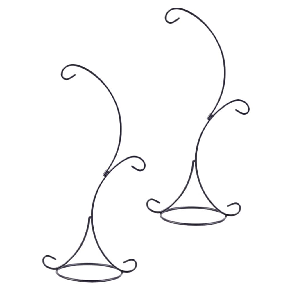 Happyyami 2-Pack Iron Plant Stands - Sturdy Indoor/Outdoor Flower Shelf for Pots, Floor Plant Holder, Decorative Garden & Home Decor - Perfect for Living Room, Balcony, or Patio