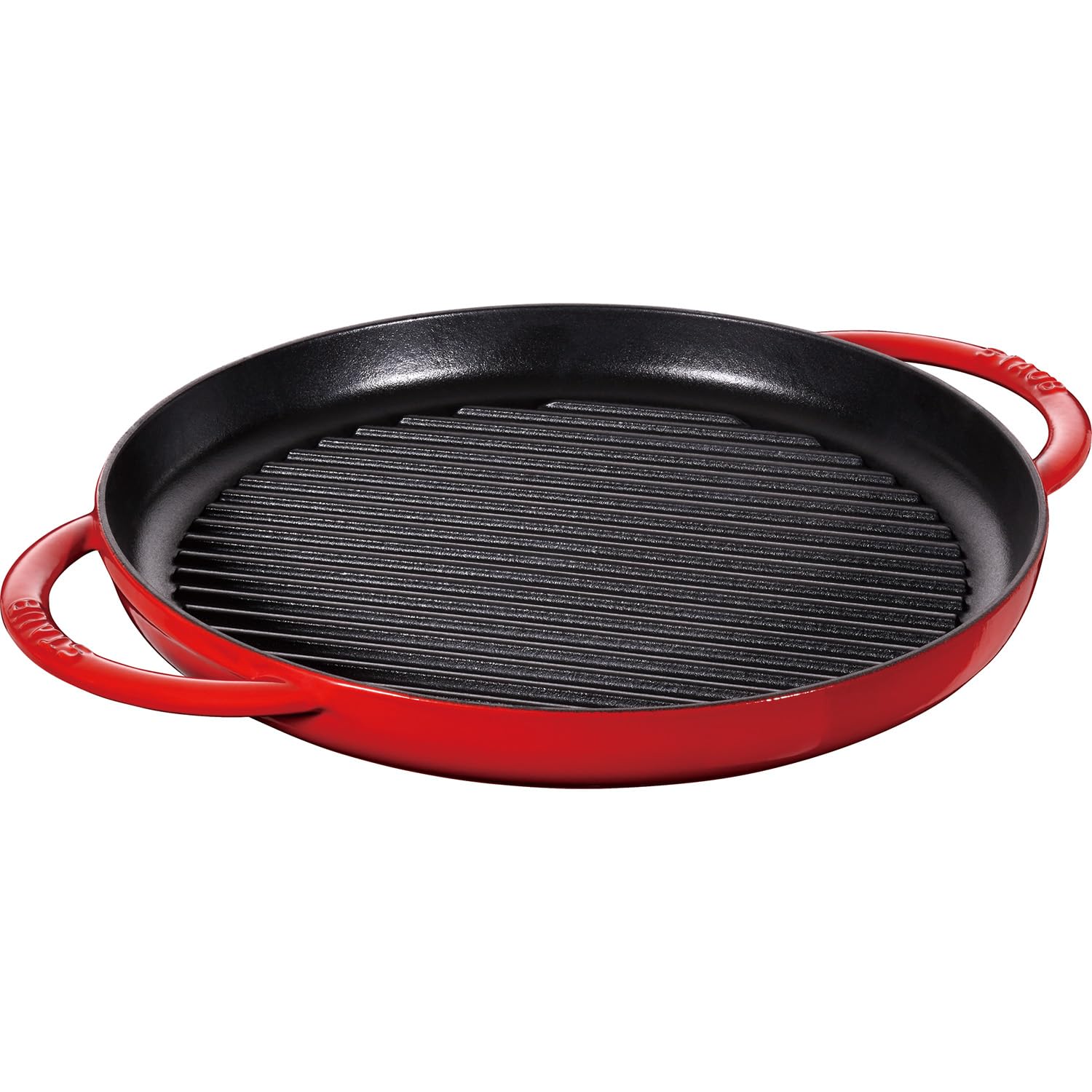 Staub 30cm Cast Iron Wok - Cherry Red Enameled Dutch Oven for Stir Frying, Braising & Asian Cooking | Professional Chef-Grade Cookware for Gas, Electric & Induction Stoves