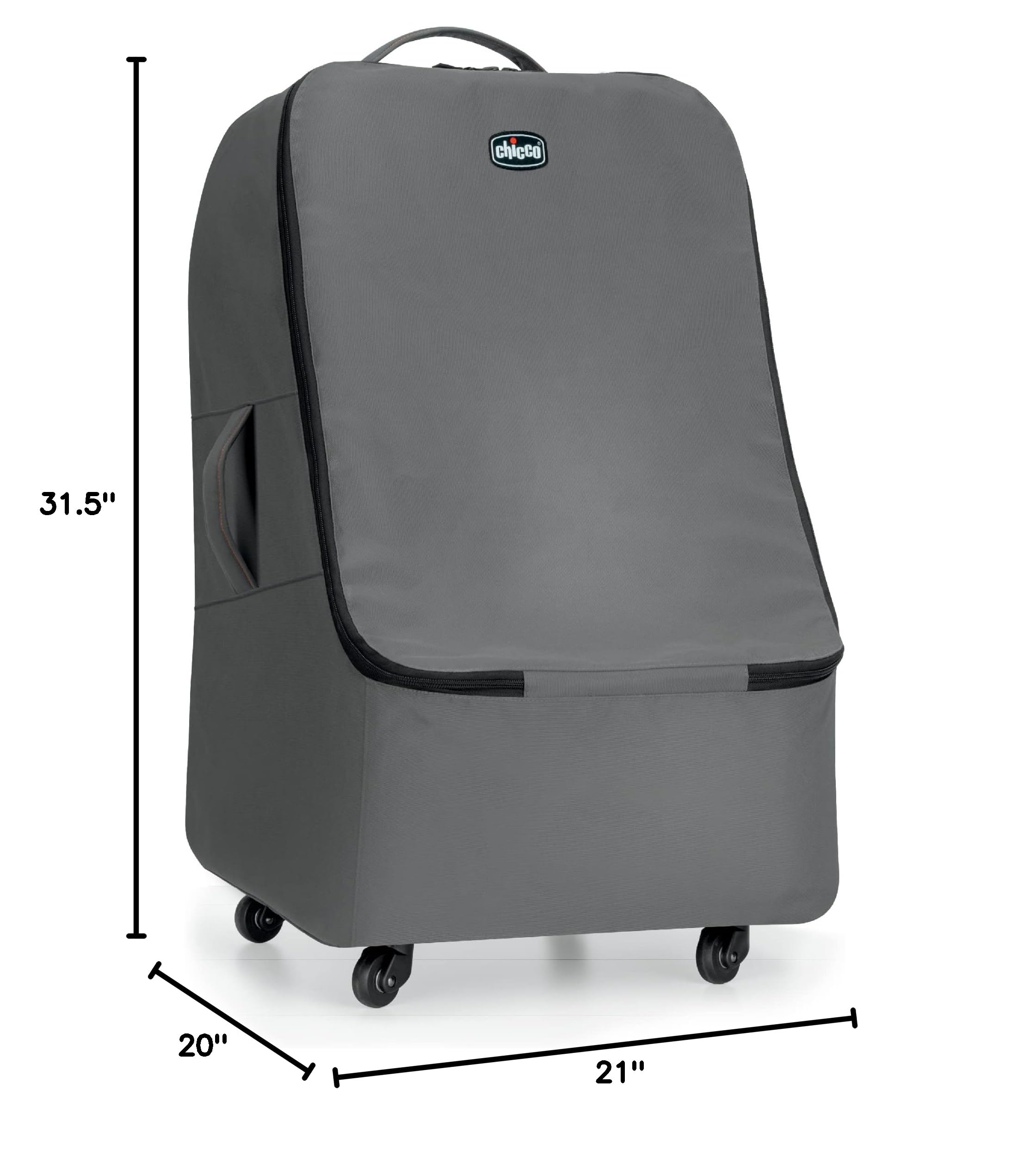 Chicco Car Seat Travel Bag - Durable & Lightweight Gray Anthracite for Airplane, Road Trips & Baby Travel Accessories