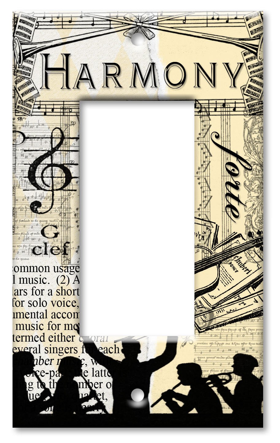 Decorative Art Plates - Harmony Switch Plate Cover - Single Rocker Light Switch - Perfect for Living Room, Bedroom & Home Decor