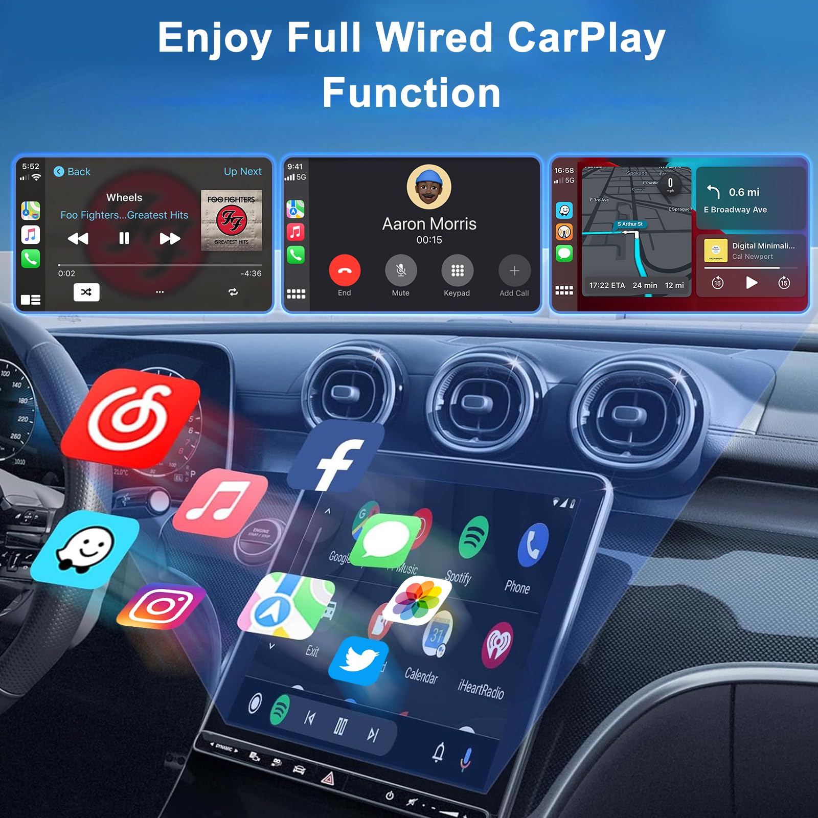 Wireless CarPlay Adapter for iPhone - Convert Wired to Wireless CarPlay for Audi, VW, Skoda, Hyundai, Volvo, Renault - iOS 13+ & 5GHz WiFi Support - Perfect for Hands-Free Driving & Seamless Music Streaming