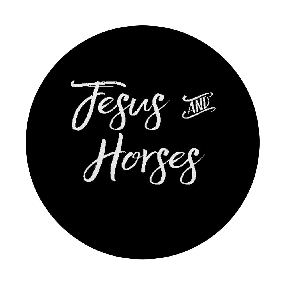 Jesus and Horses PopSockets PopGrip - Swappable Phone Grip & Stand for iPhone, Samsung - Perfect Gift for Christian Horse Lovers (Bible Verse Design) - Use for Phones, Tablets, and Daily Devotion