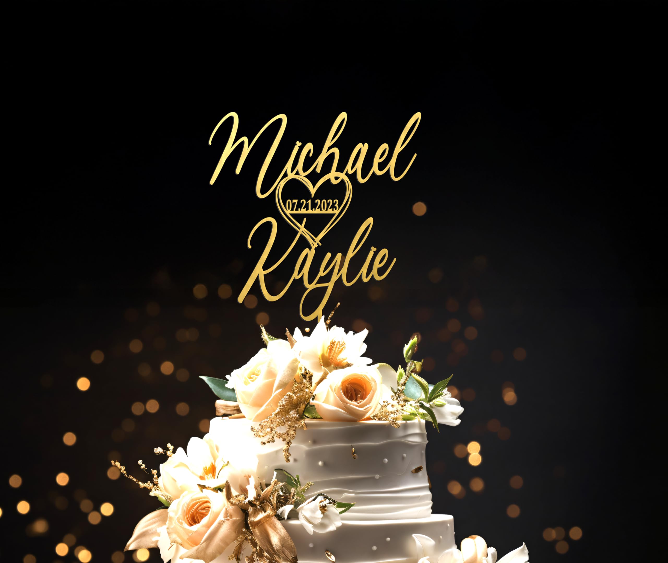 Custom Wedding Cake Topper - Personalized Mr & Mrs Cake Topper for Rustic Weddings & Anniversaries | Perfect for Wedding Cakes, Anniversary Cakes & Special Celebrations