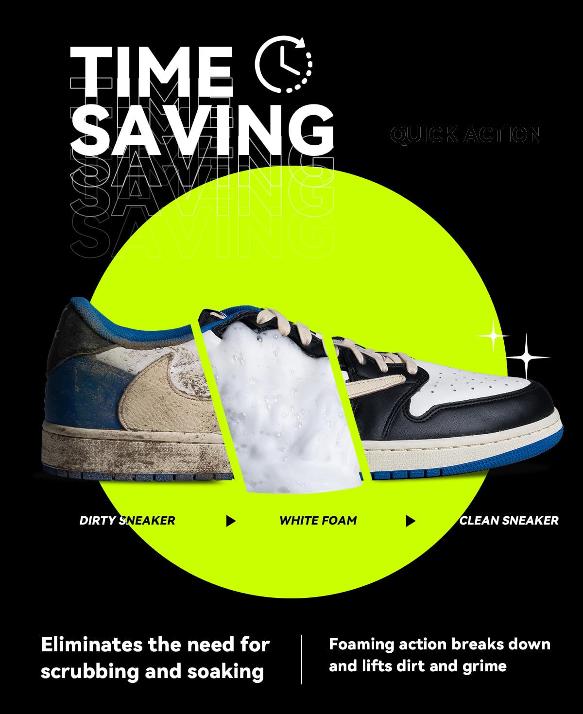 Premium Shoe Cleaner Spray - Effective Sneaker Cleaner for White Shoes, Leather, Suede, Nubuck, Canvas, Nylon & Vinyl - Quick Cleaning Solution for Sports, Casual & Work Shoes