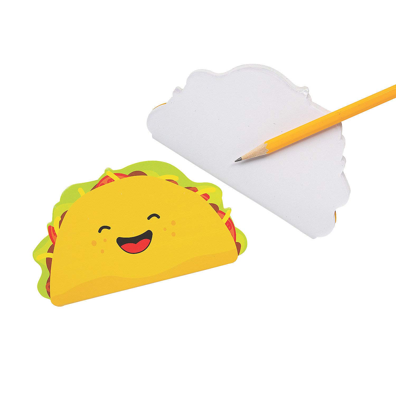 Happy Taco Shaped Notepads - 24-Pack Fun Taco-Themed Memo Pads for School, Office & Cinco de Mayo Party Supplies - Perfect for Note Taking, Gift Giving & Mexican Fiesta Decorations