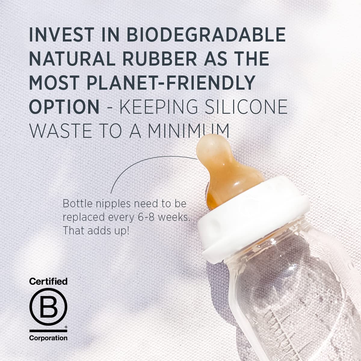 HEVEA Standard Neck Glass Baby Bottles - Medium Flow Anti Colic Baby Bottles for Newborns 3-24 Months - BPA-Free, Eco-Friendly, 8 Oz Two-Pack - Perfect for Breastfeeding, Formula Feeding & Travel
