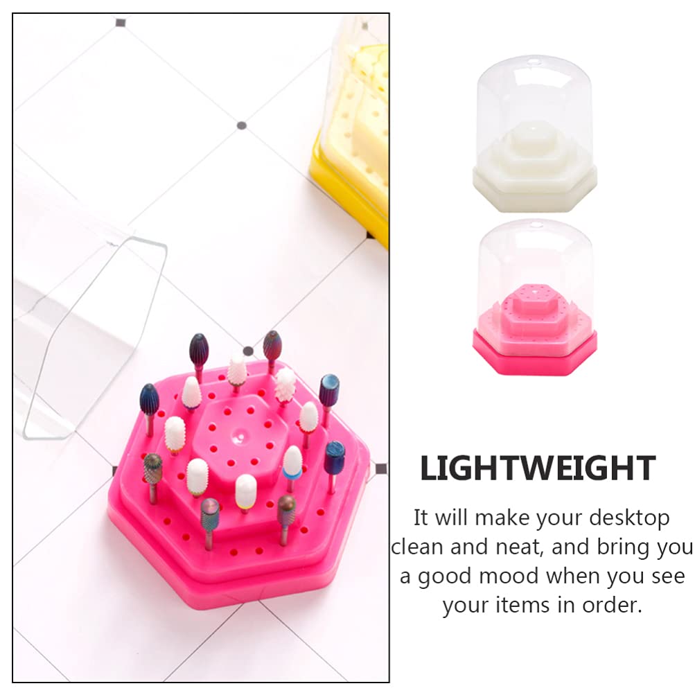 2-Piece Nail Drill Bits Organizer & Storage Box - Grinding Head Display Stand for Nail Drill Accessories - Perfect for Salon, Home Manicure & Nail Art Professionals