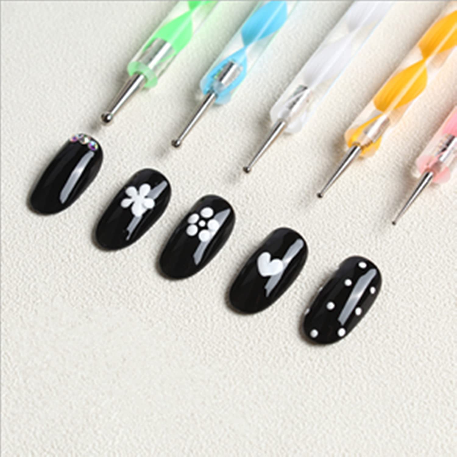 Shidara 2-Way Dotting Pen Tool for Nail Art - Professional Manicure Kit with 5 Multicolor Tips | Perfect for DIY Nail Designs, Salon Use & Creative Nail Art Projects