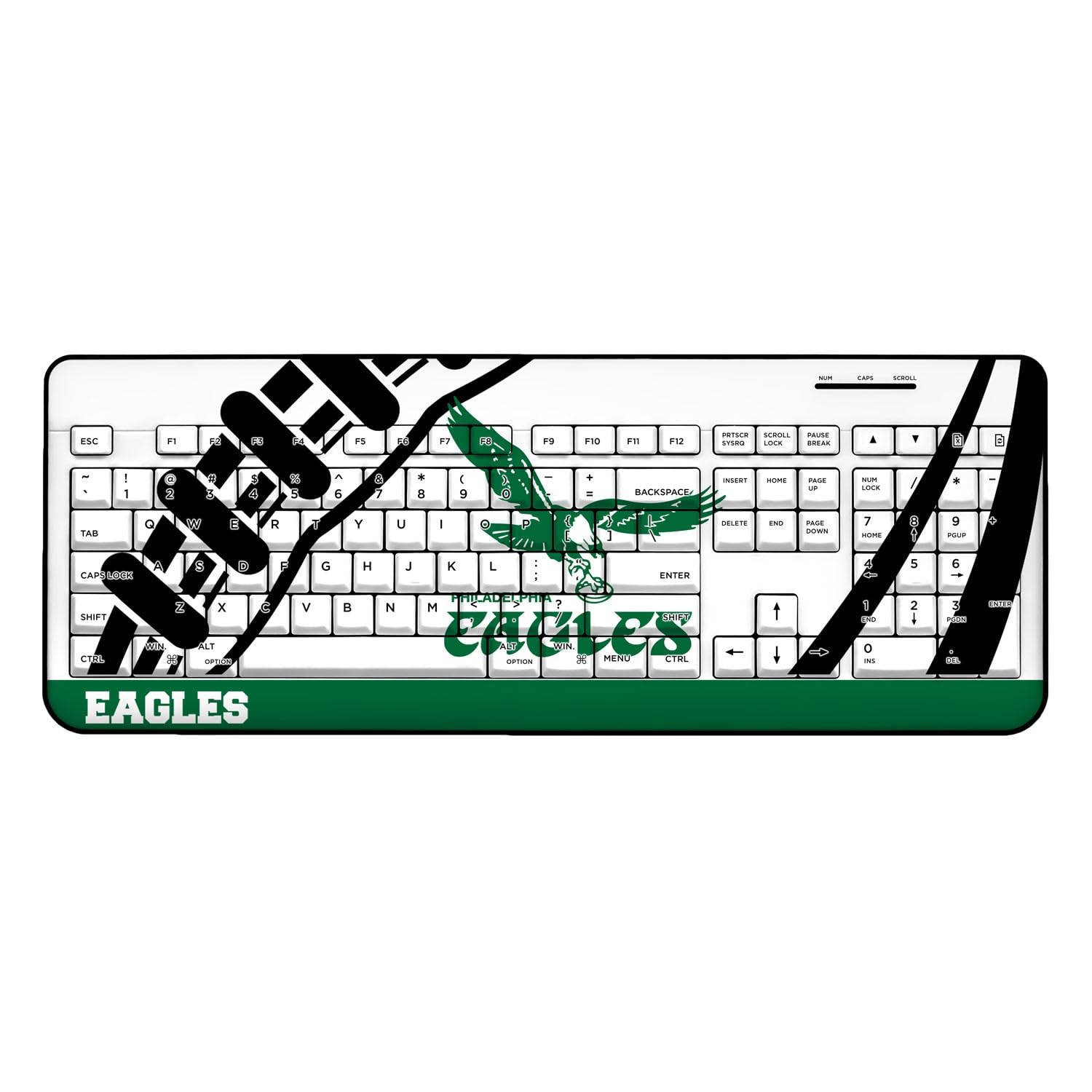 NFL Passtime Design Wireless Keyboard - Ergonomic & Quiet for Gaming & Office Use | Compatible with PC, Mac, Laptop | Perfect for Football Fans & Gamers