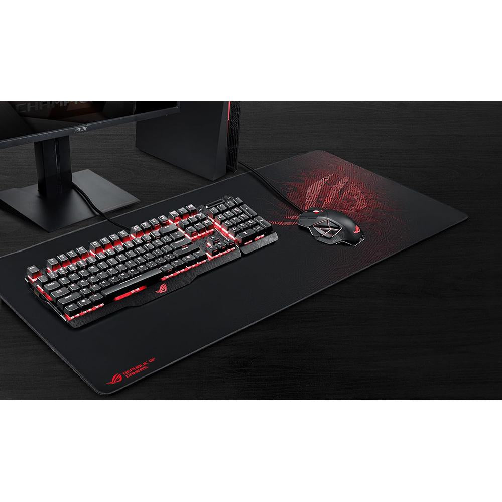 ASUS VGA NVIDIA Gaming Mouse Pad - Textured Surface, Anti-Slip Rubber Base, Fray-Resistant Stitched Edges for PC, Laptop, Esports & Office Use