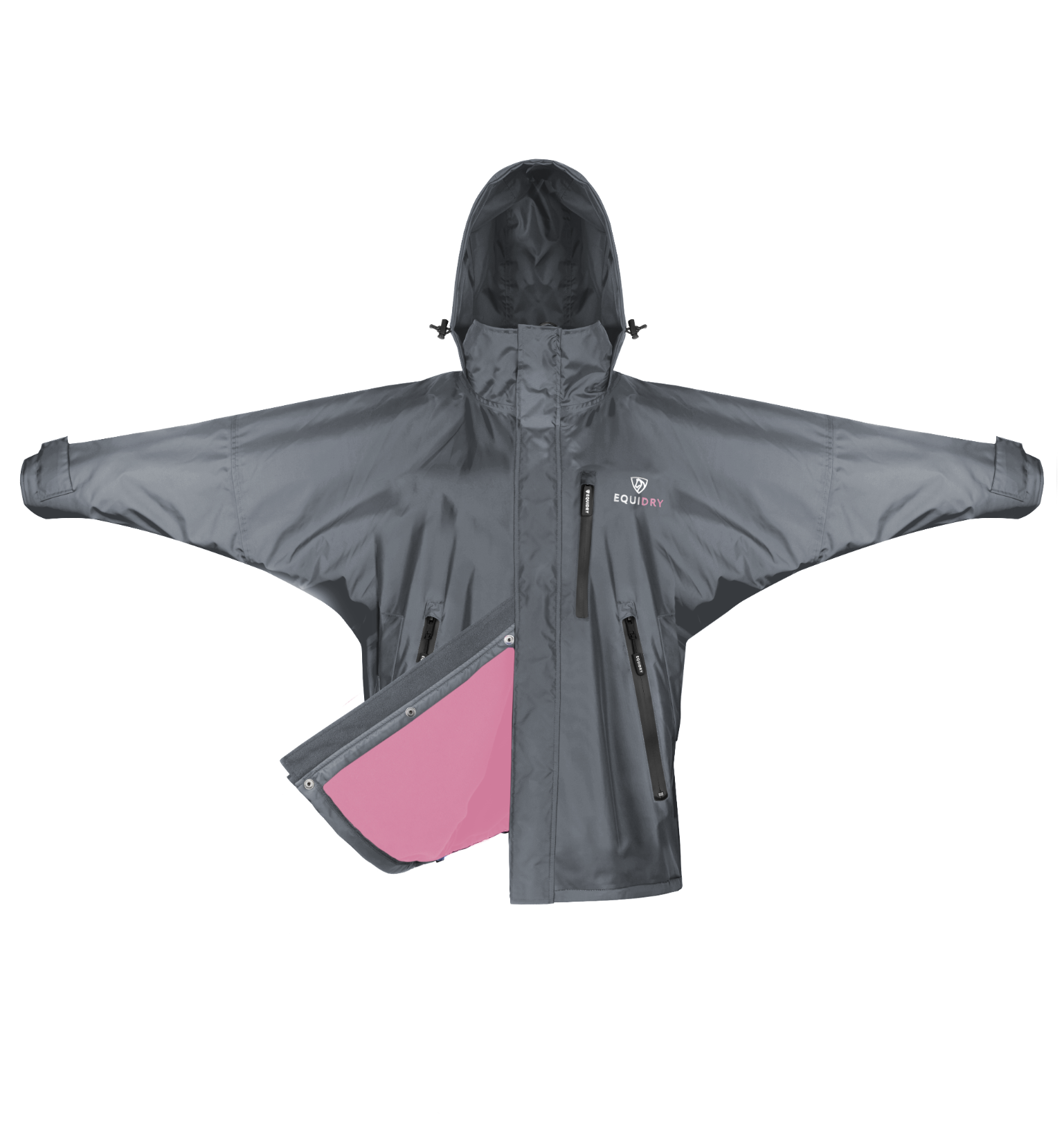 Women's Thin Fleece Shortie - Charcoal & Penelope Pink | Cozy Lounge Wear for Home, Travel & Casual Outings