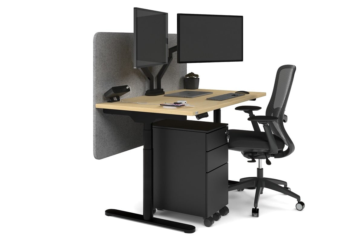 Flexi Premium Height Adjustable Single Workstation [1400L x 700W] - Ergonomic Standing Desk for Home Office, Gaming & Study - Electric Sit Stand Desk with Memory Function