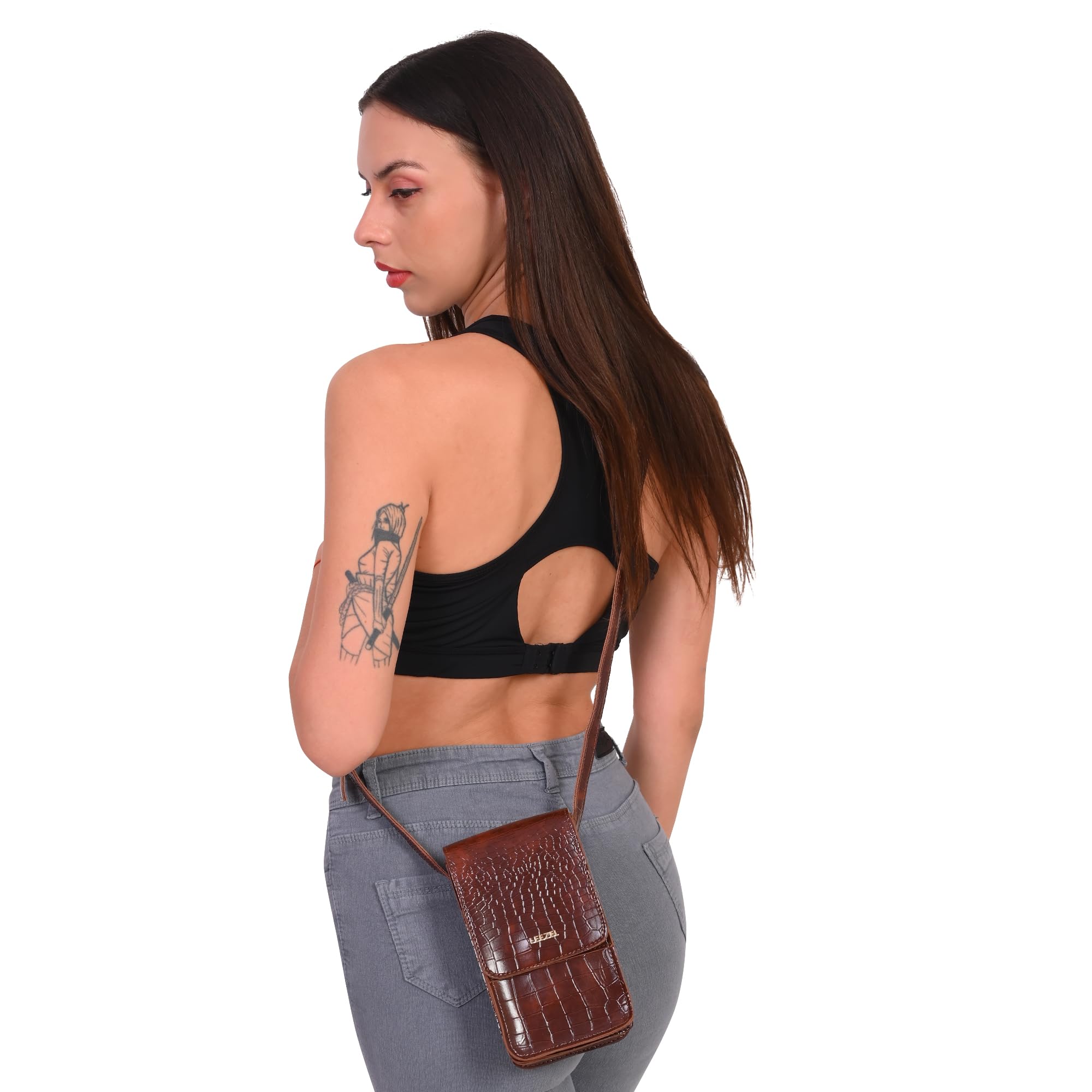 LEEZEL Women's Crossbody Sling Bag with Phone Holder - Stylish Wallet Purse for Phone, Cards & Cash - Perfect for Shopping, Travel & Daily Use
