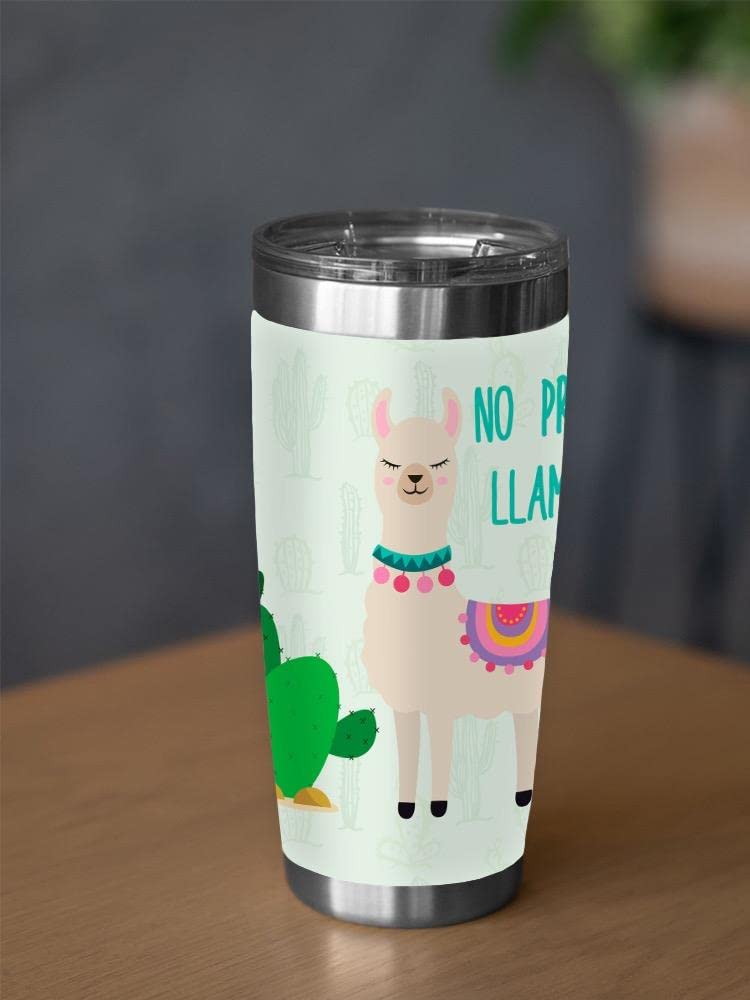 No Prob Llama and Cactus Insulated Tumbler - 20oz Stainless Steel Travel Mug with Lid & Straw - Perfect for Coffee, Tea & Cold Drinks at Work, Gym or Outdoor Adventures