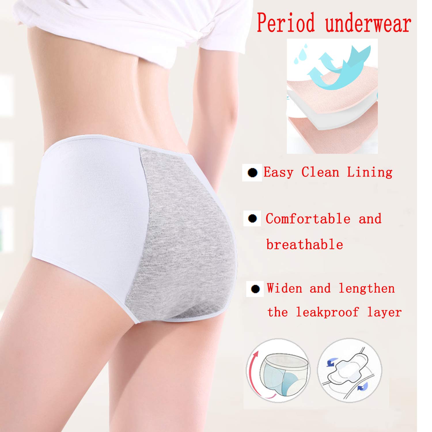 Teen Girls Period Underwear - Cotton Soft Briefs for Teens & Women | Comfortable & Leakproof
