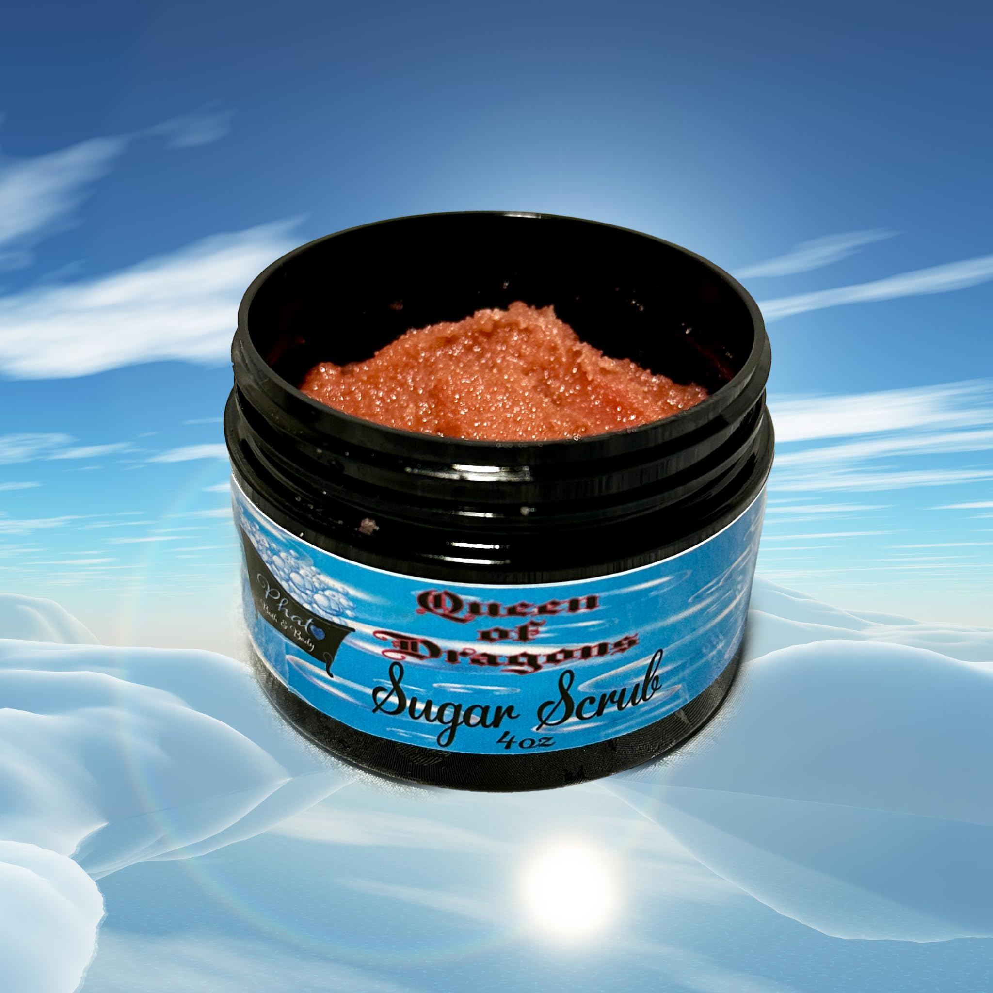 Queen of Dragons Whipped Shea Sugar Scrub with Cocoa Butter - Exfoliating Body Scrub for Dry Skin, Natural Moisturizer for Soft & Smooth Skin - Perfect for Spa Day & Self Care Routine