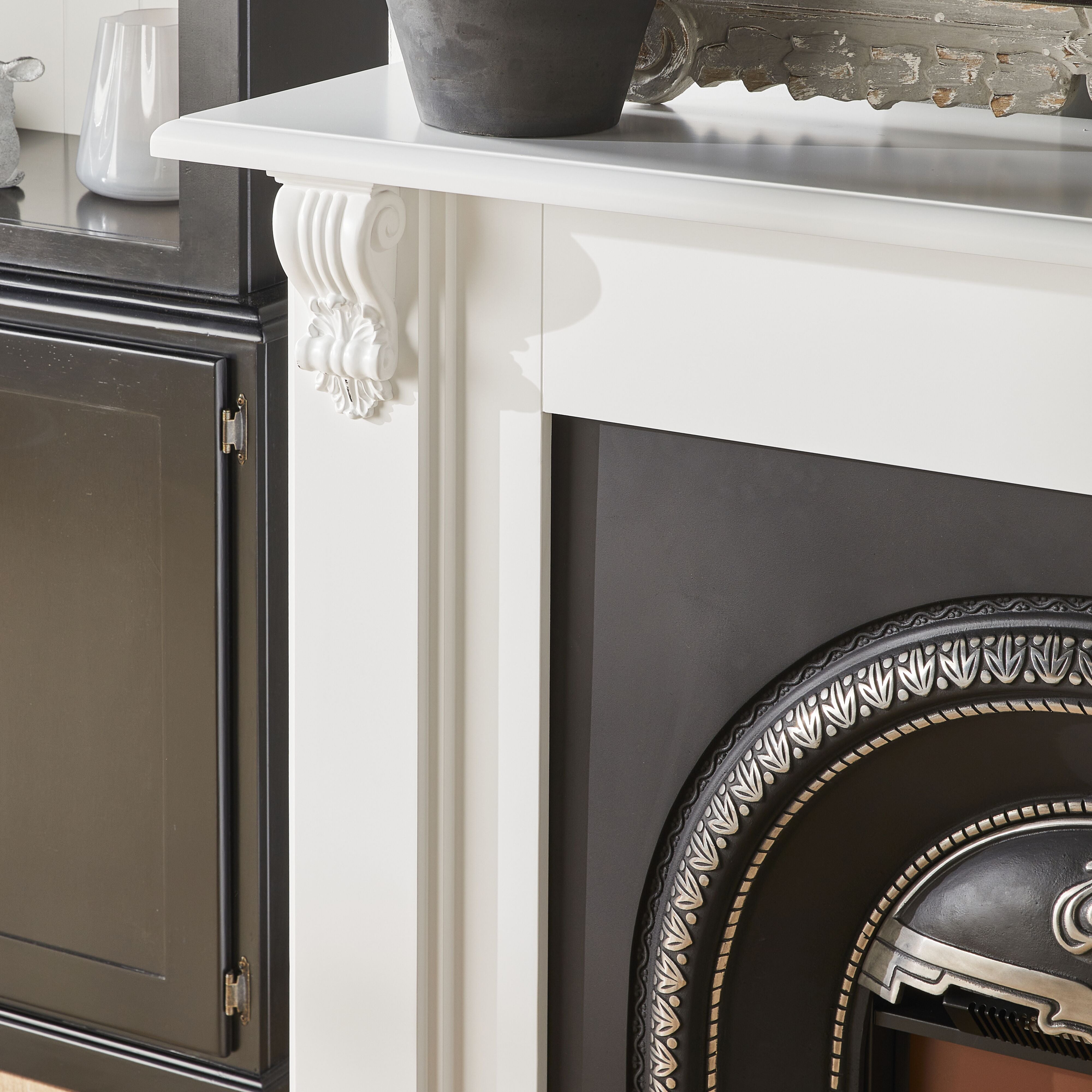 Belford Freestanding White Fireplace Mantel - Perfect for Living Room, Bedroom & Home Decor