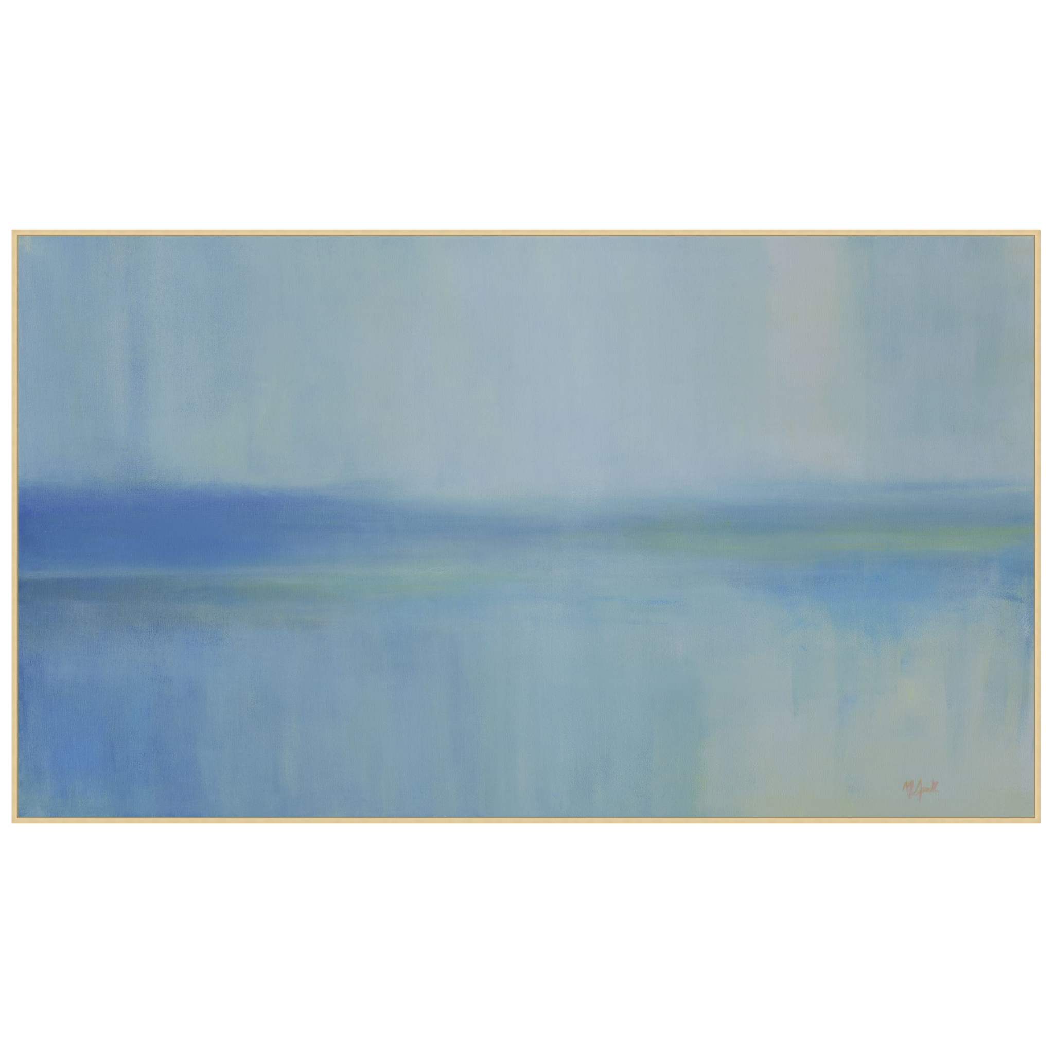 Calm of Blue Framed Wall Art - Modern Ocean Themed Canvas Painting for Living Room, Bedroom & Office Decor | Soothing Abstract Seascape Artwork
