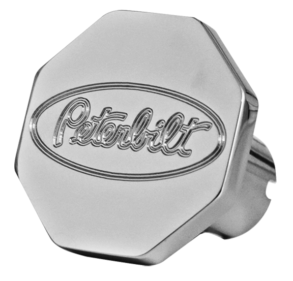 Chrome Peterbilt Trailer Brake Knob - Heavy Duty Truck Replacement Part for Semi Trailers - Perfect for Highway Towing & Long Haul Trucking