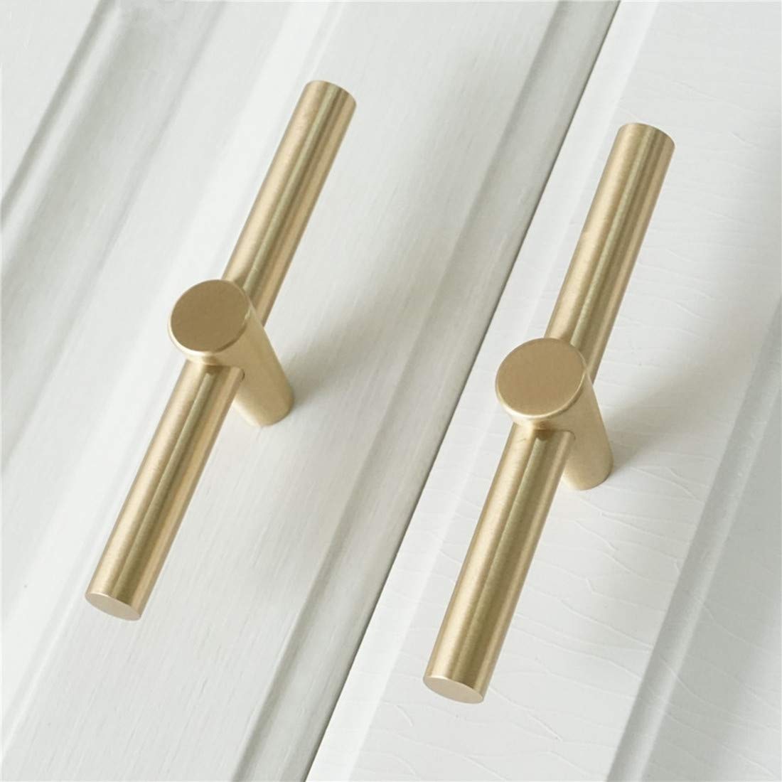 LBFEEL Brass T Bar Knob Drawer Pull Handle - Vintage Cabinet Hardware for Dresser, Kitchen Cabinets & Furniture (Set of 10) - Perfect for Home Renovation & DIY Projects