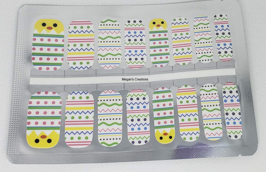 Easter Chick Dots Design #2 Nail Polish Wraps - Waterproof Nail Art Strips for Spring & Easter Nail Decoration | Perfect for Parties, Holidays & DIY Manicures