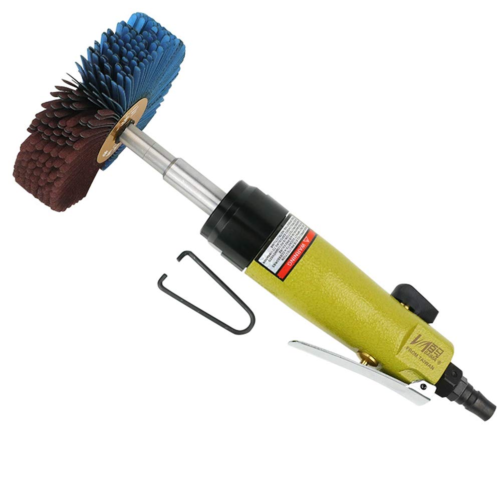 Pneumatic Wood Polisher Buffer with Jackfruit-Shaped Grinder & Emery Cloth Wheel - Professional Woodworking Groove Line Polishing Machine for Furniture, Cabinets & DIY Projects