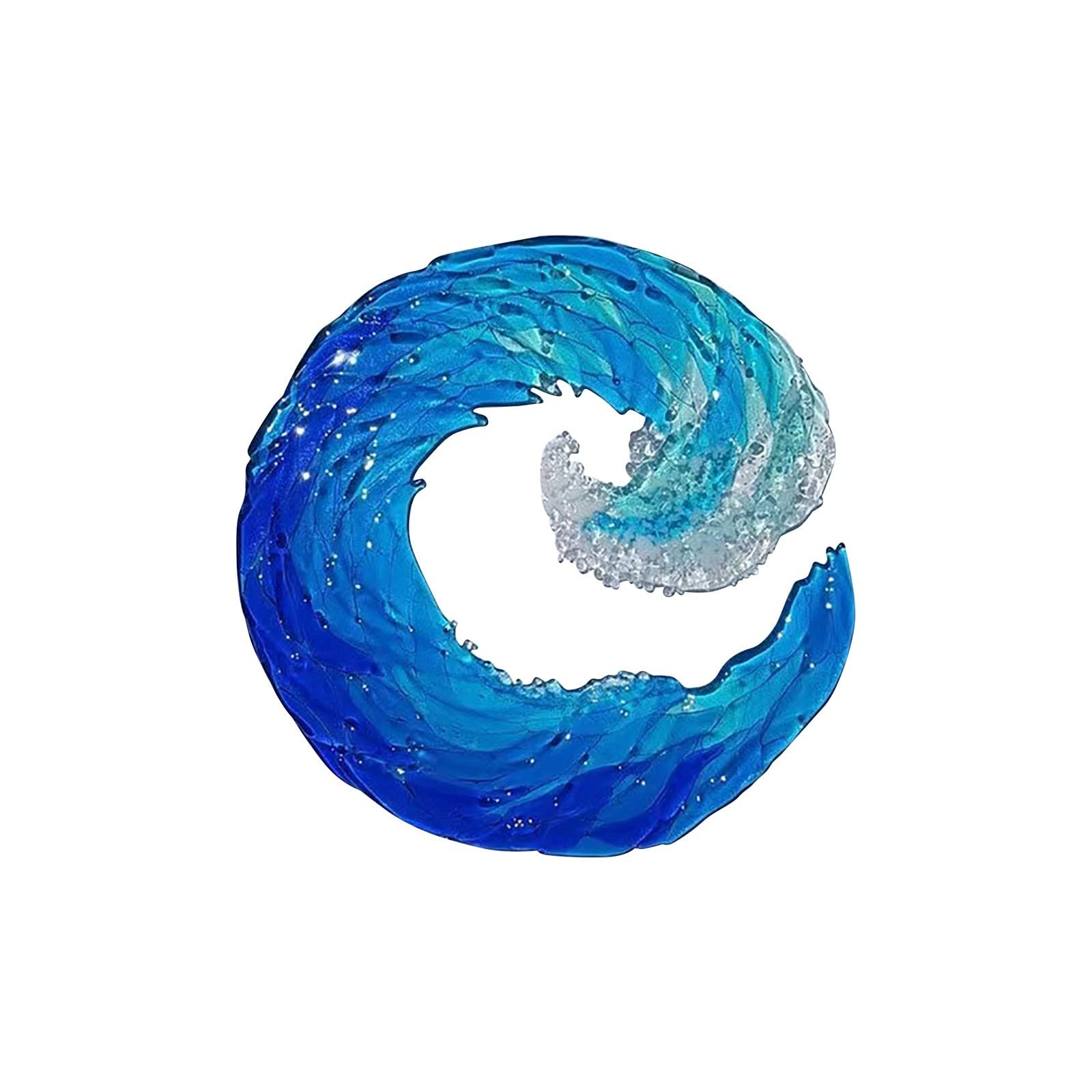 Ocean Wave Sculpture - Fused Acrylic Wall Art Decor for Beach House, Living Room & Office | Modern Coastal Home Decoration | Unique Ocean-Themed Pendant Ornament (Size A)