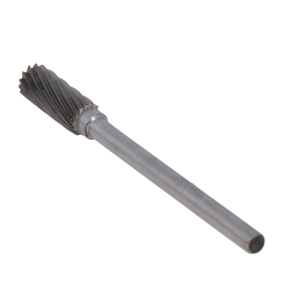 Utoolmart Tungsten Carbide Rotary Files - 3mm Shank, Single Cut Cylindrical Burr Set (5mm Diameter) for Die Grinder & Drill Bits | Perfect for Wood Carving, Soft Metal Polishing & DIY Projects | 1pc Professional Rotary Tool