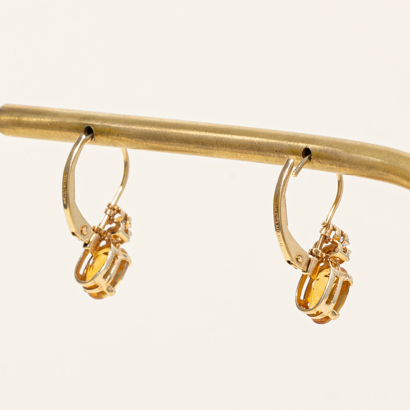1.30ctw Citrine & Diamond Huggie Hoop Earrings for Women - 0.02ctw Genuine Diamond Accents | Elegant Everyday Jewelry, Perfect for Work, Date Night & Special Occasions