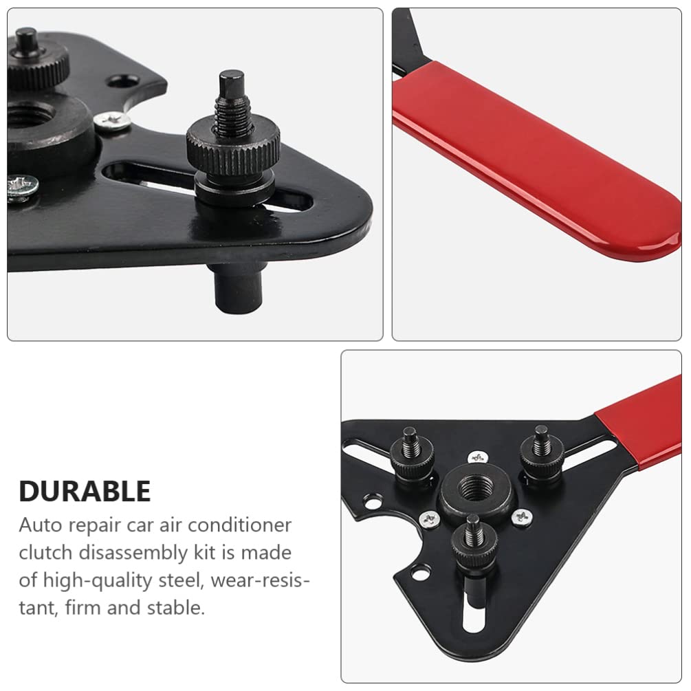DOITOOL 1 Set Metal AC Clutch Removal Tool Kit - Heavy Duty Compressor Clutch Wrench Set with Plastic Handle for Automotive AC Repair & Maintenance | Perfect for Mechanics & DIY Car Enthusiasts