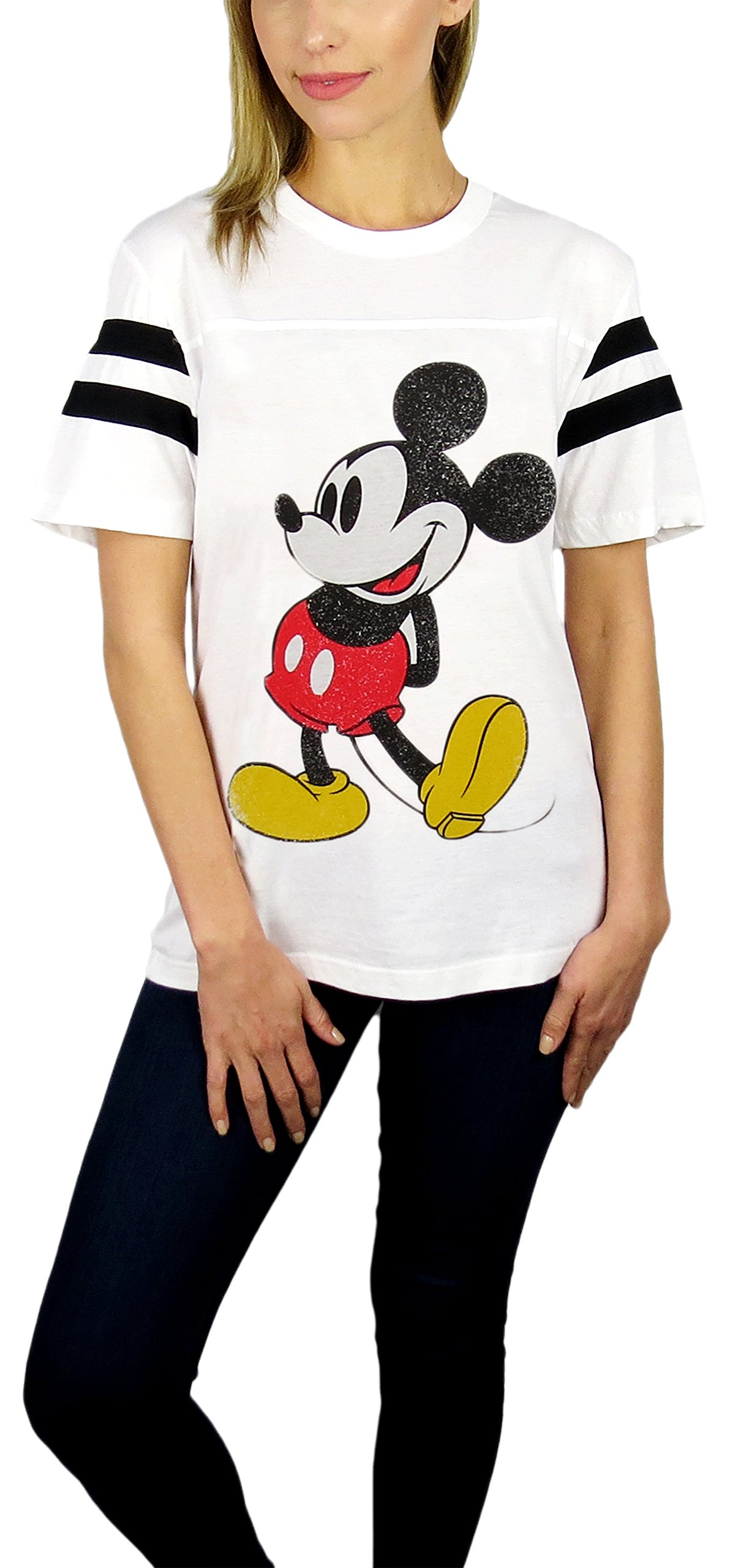 Disney Women's Minnie Mouse Varsity Football T-Shirt - Cute Graphic Tee for Disney Fans, Game Day Outfits & Casual Wear