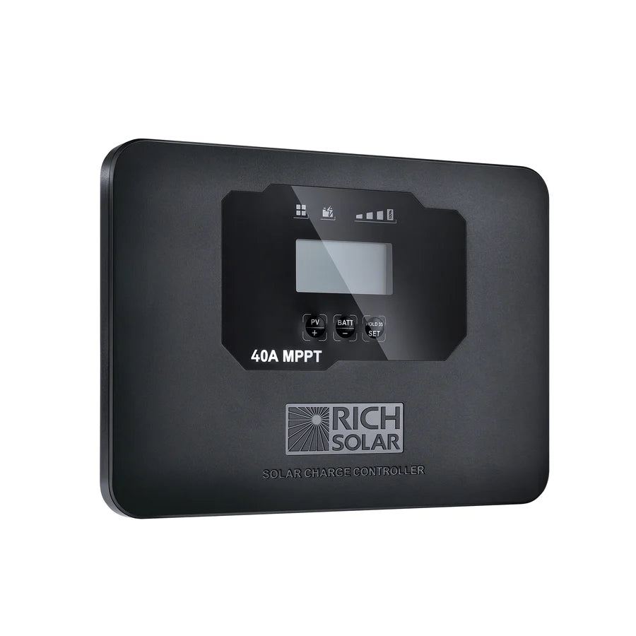 Rich Solar 40 Amp MPPT Flush Mount Solar Charge Controller for RV, Boat, Off-Grid Power System - Waterproof & Efficient Solar Panel Regulator