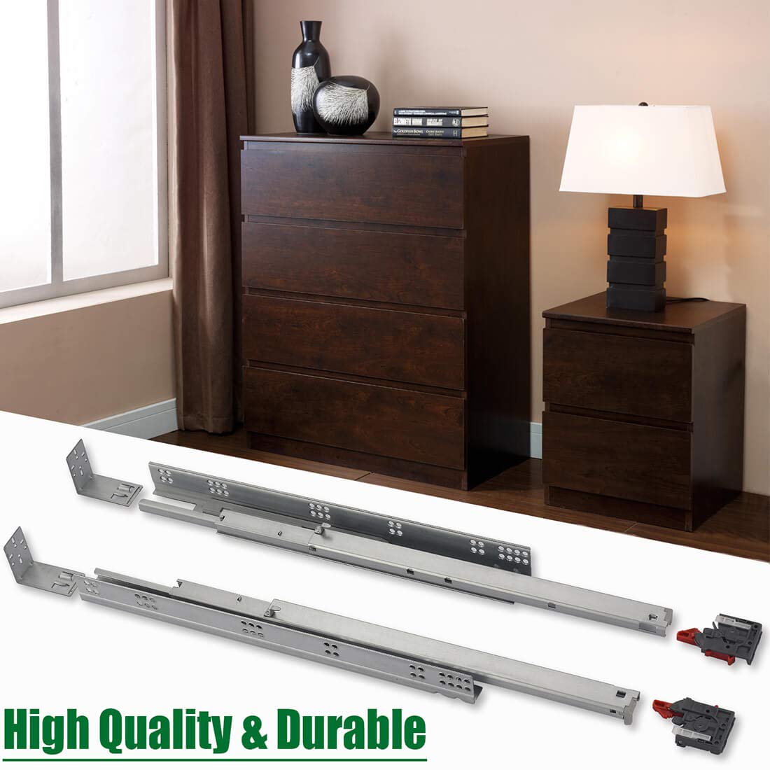 OCG 18-Inch Undermount Drawer Slides (6 Pairs) - Full Extension Soft Close Concealed Drawer Runners with Mounting Screws & Brackets - Perfect for Kitchen Cabinets, Dressers, and Office Furniture Organization