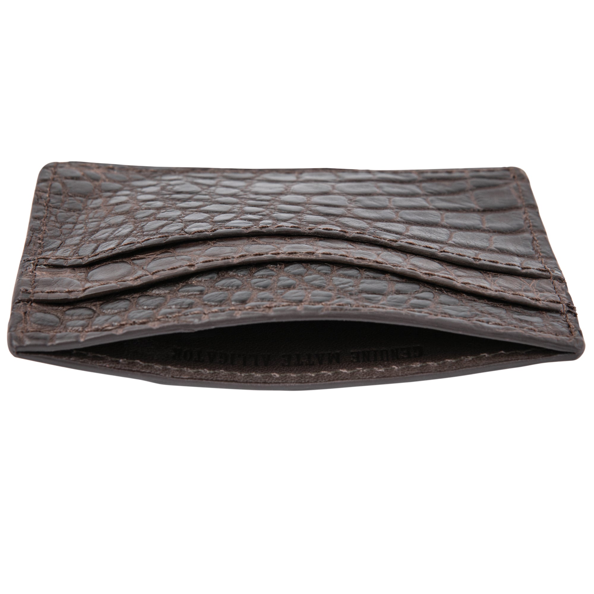Premium Matte Alligator Leather Slim Card Holder - RFID Blocking Wallet for Men & Women - Perfect for Business Cards, Credit Cards, and Everyday Essentials