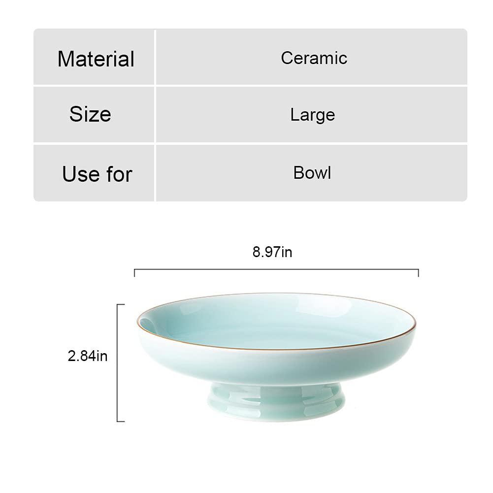 Ceramic Pedestal Bowl - Elegant Round Footed Fruit Dish for Dessert Display, Kitchen Counter & Table Decor - Perfect for Serving Fruits, Snacks & Centerpieces