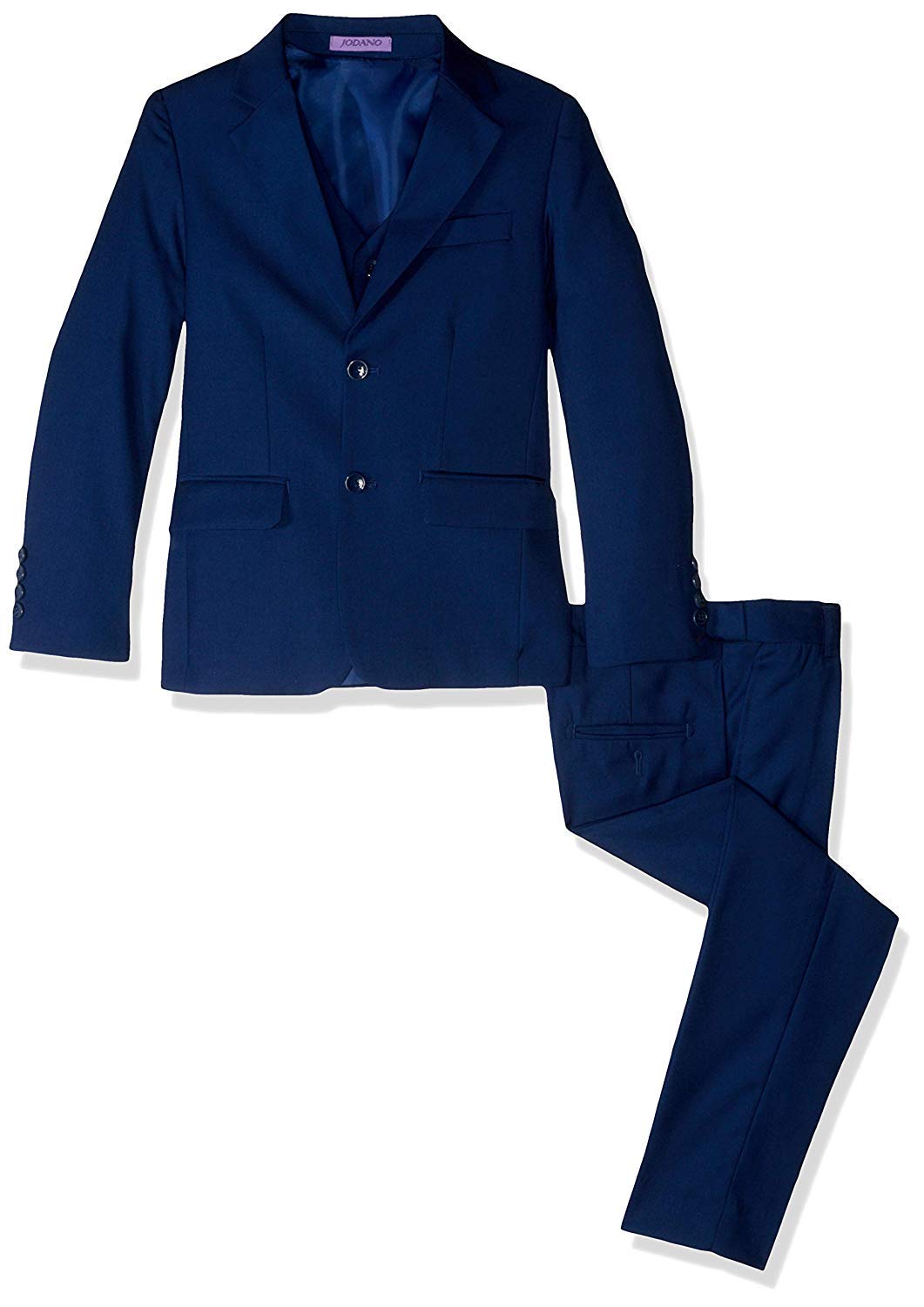 Boys' Formal 3-Piece Stretch Slim Fit Suit Set - Medium Blue Dress Suit for Kids Size 5 - Perfect for Weddings, Parties & Special Occasions