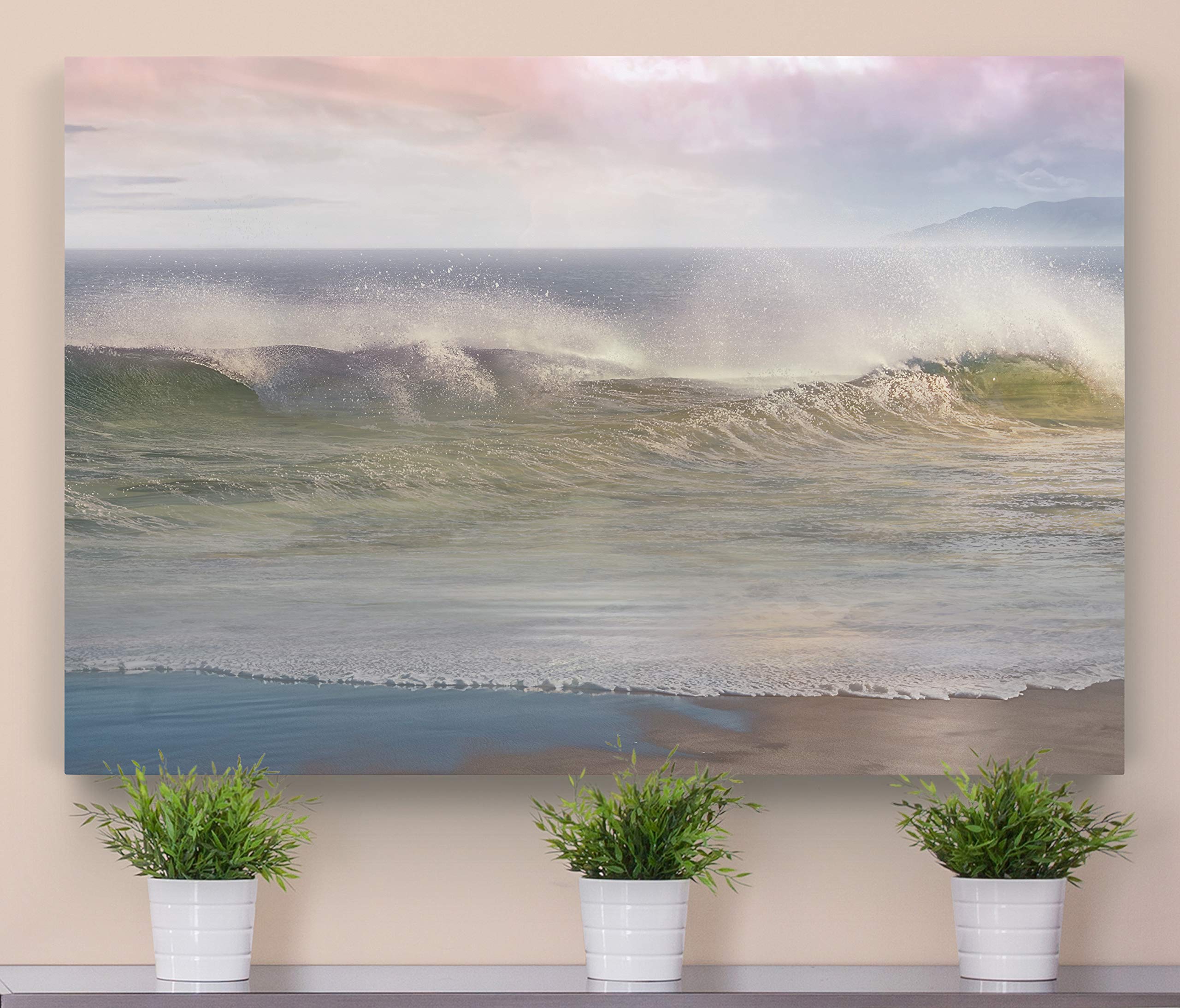 California Surf Landscape Canvas Wall Art - 32x48 Inch Gallery Print for Living Room, Bedroom, Kitchen & Bathroom Décor | Coastal Beach Photography for Home & Office Wall Decor