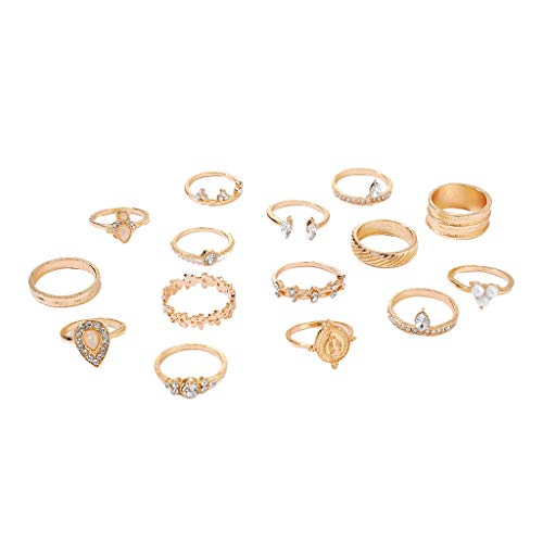 Trendy Geometric Love Diamond Ring for Women - Vintage Gold & Silver Jewelry Gift - Elegant Stackable Rings for Calming & Relaxation - Perfect for Weddings, Anniversaries & Everyday Fashion