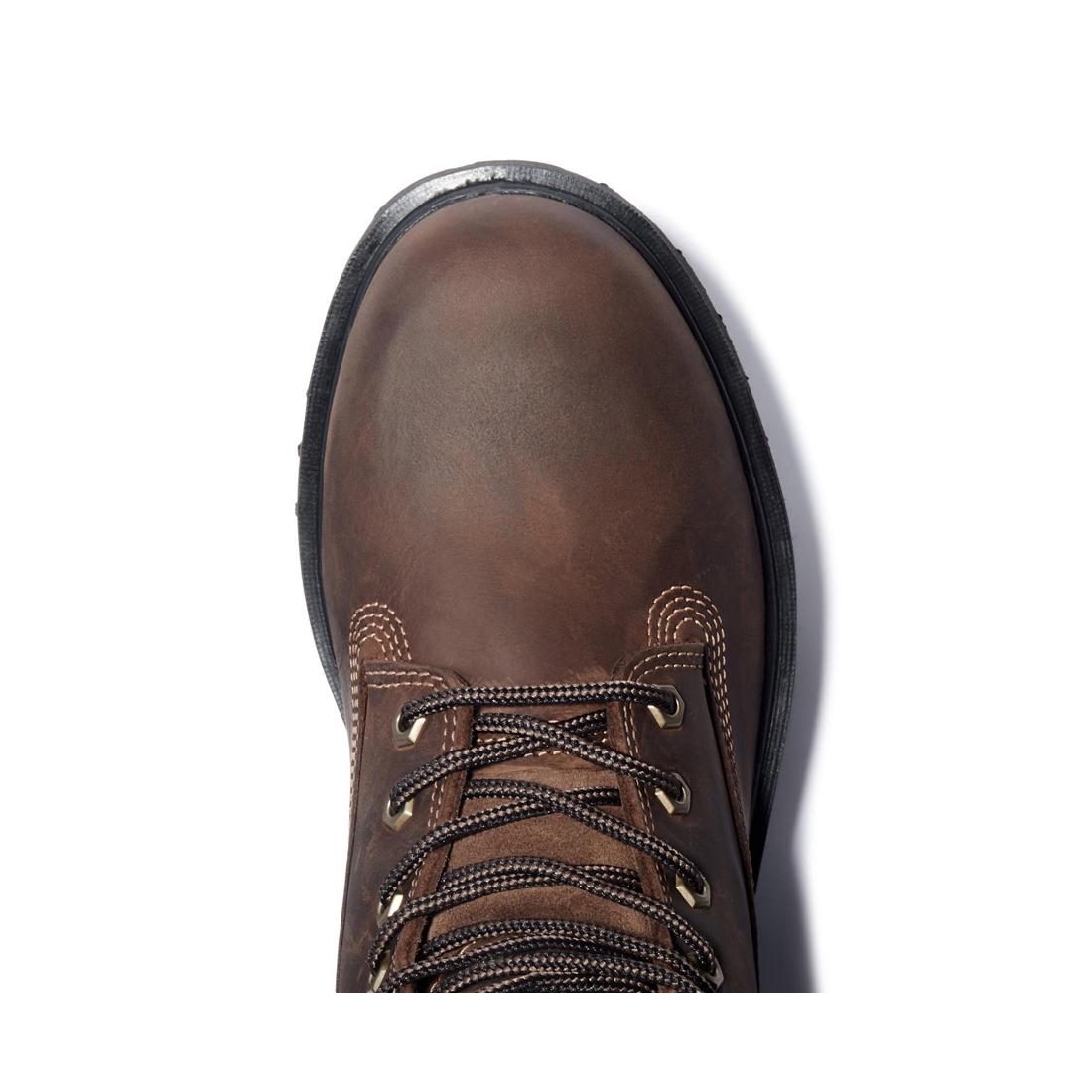 6 Inch Soft Toe Waterproof Insulated 200G Work Boots for Men - Dark Brown - Comfortable & Durable for Construction, Hiking & Outdoor Work