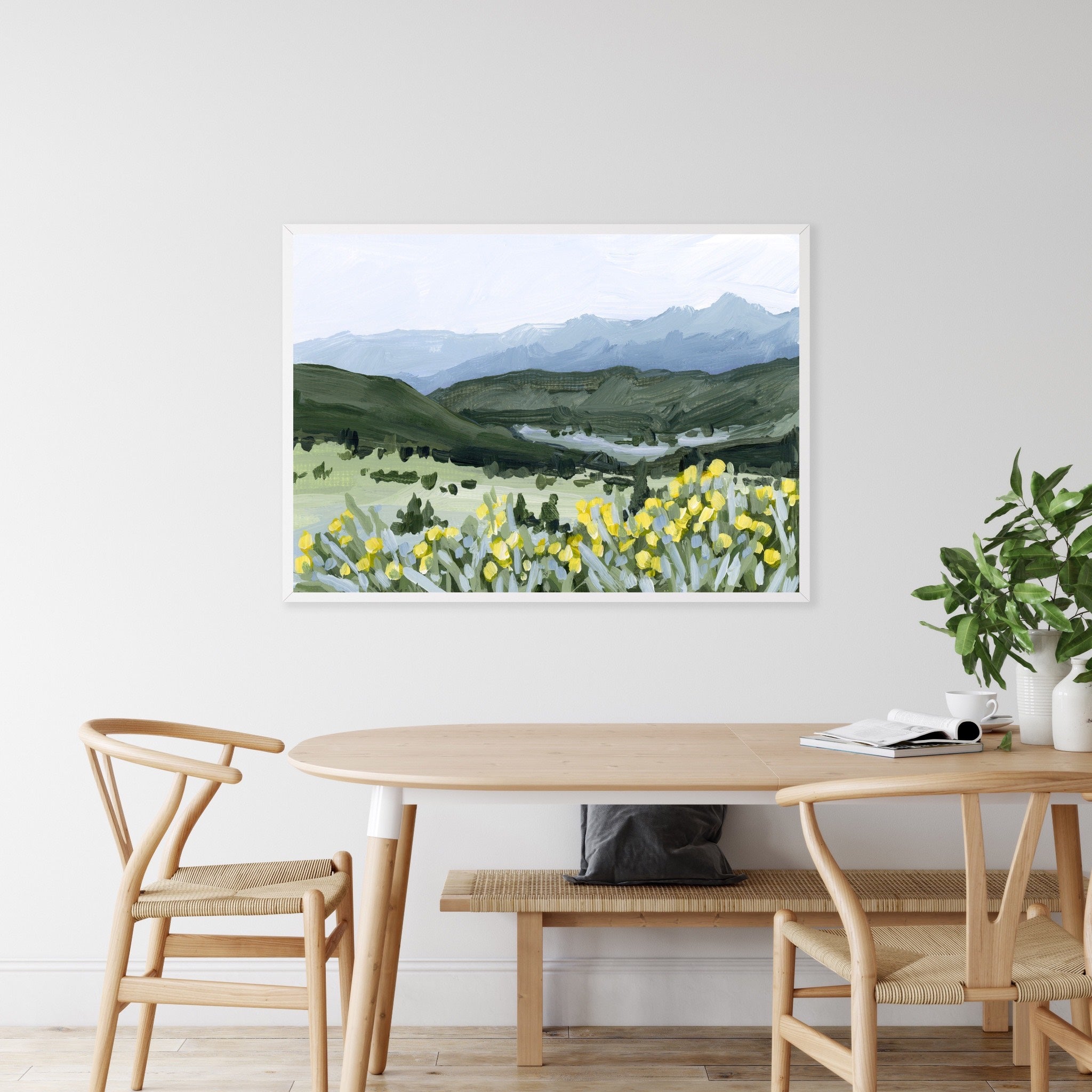 Wildflower Hike Art Print - Nature-Inspired Wall Decor for Living Room, Bedroom & Office - Perfect for Home, Gifts & Interior Design