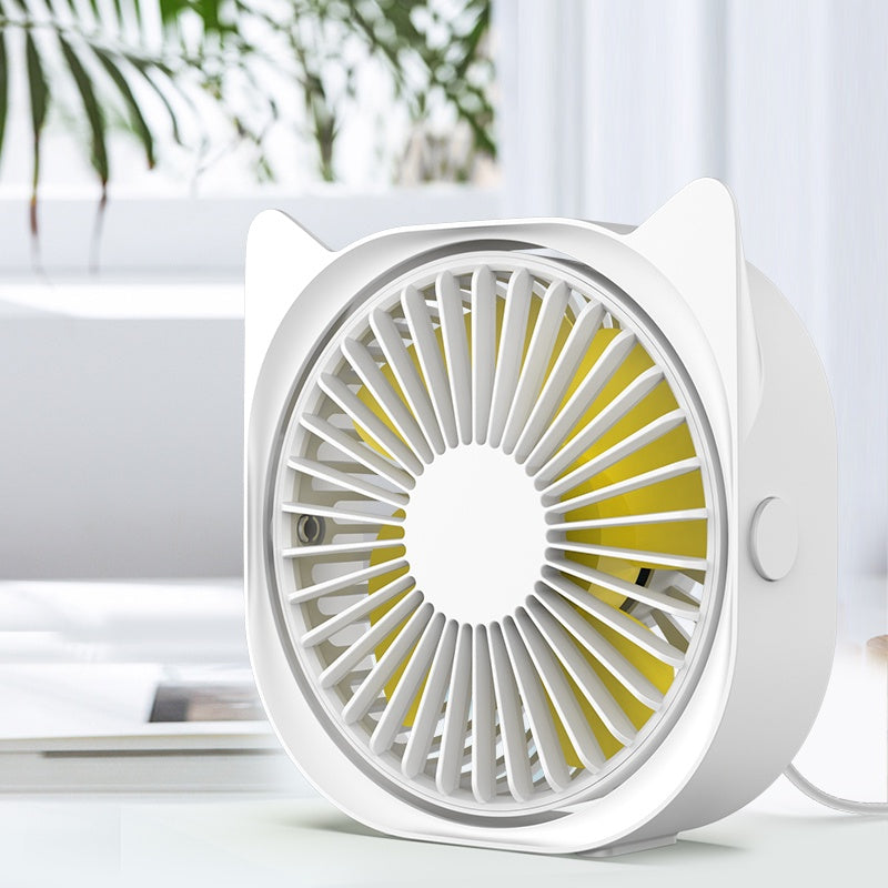 USB Desk Fan - Small, Quiet Personal Table Fan with 3 Speed Settings, Adjustable & Rotatable for Bedroom, Office, or Sleeping | Portable Mini Fan for Home, Travel & Workspace