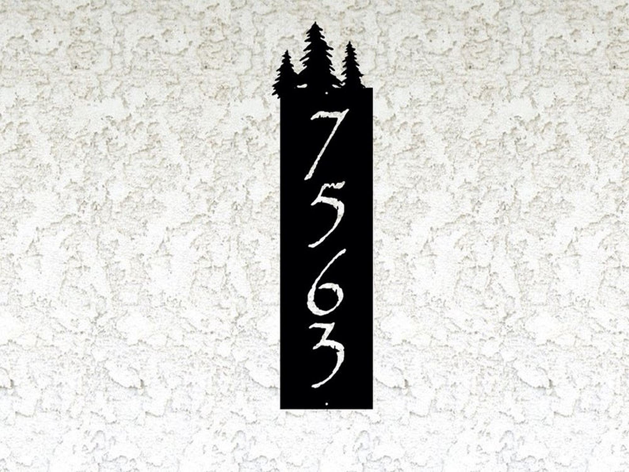Custom Rustic Pine Forest Address Sign - Metal House Plaque for Home & Gifts