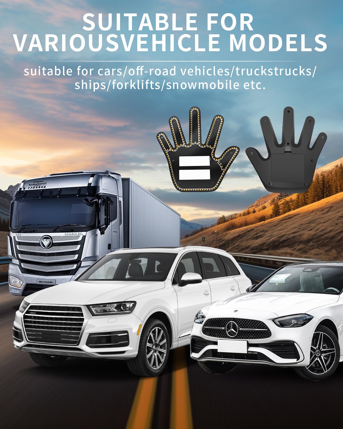 Hand Gesture Light for Car Back Window with Remote - LED Hand Light for Car, Easy Installation & Remote Control, Unique Car Accessories, Cool Gift for Men & Women, Perfect for Night Driving & Car Shows