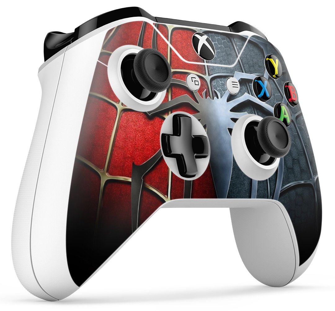 2-Pack Spider Design Xbox One Controller Skins - Full Wrap Vinyl Sticker for Enhanced Grip & Protection | Gaming Accessories for Xbox One Enthusiasts | Perfect for Competitive Gaming & Collectors