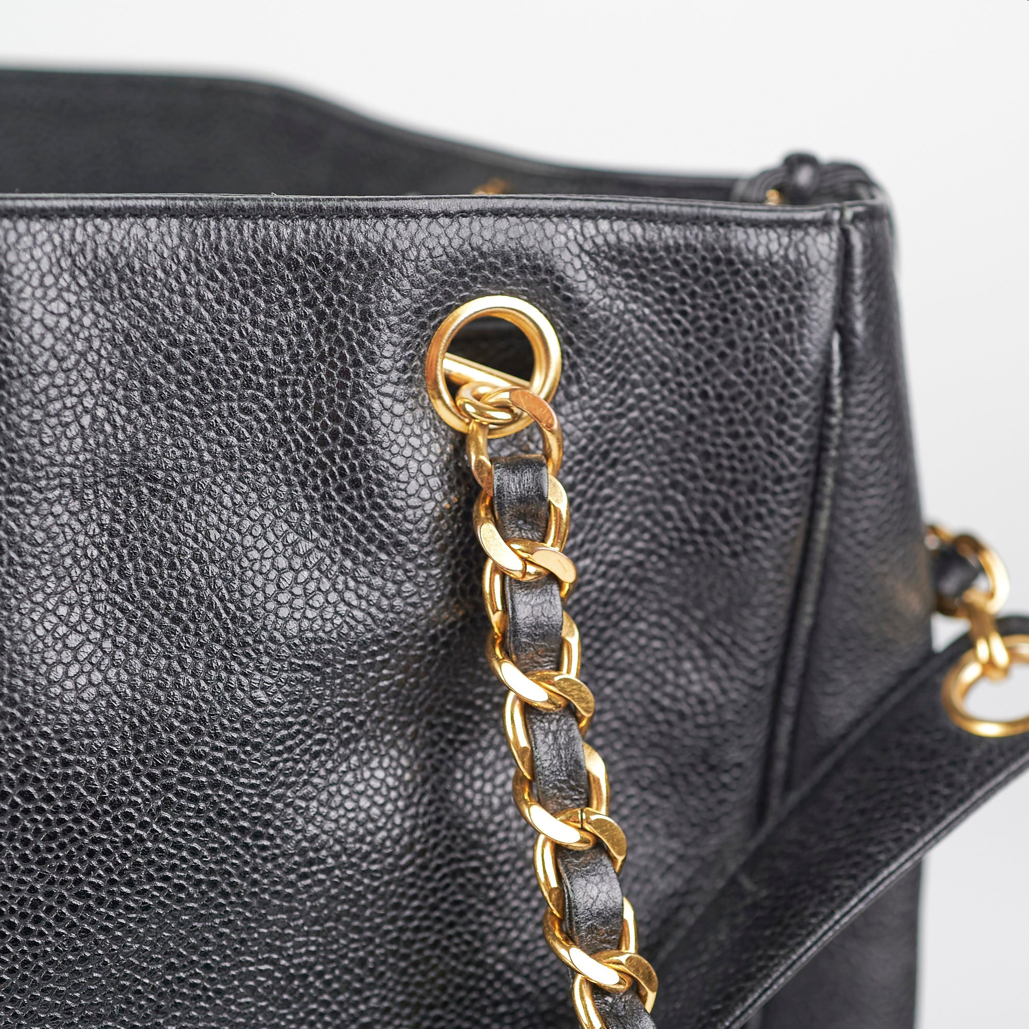 Chanel Caviar Leather Large Black Tote Bag for Women - Luxury Designer Handbag for Work, Travel & Everyday Use