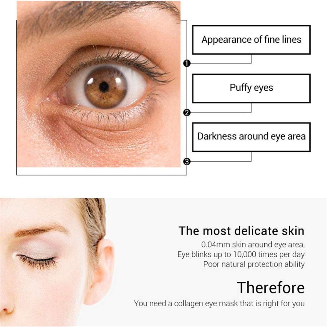 Collagen Under Eye Patches - 30 Pairs Anti-Aging Eye Mask for Puffy Eyes & Dark Circles, Hydrating Gel Eye Pads for Wrinkles & Fine Lines | Perfect for Morning Skincare Routine & Travel Beauty Essentials