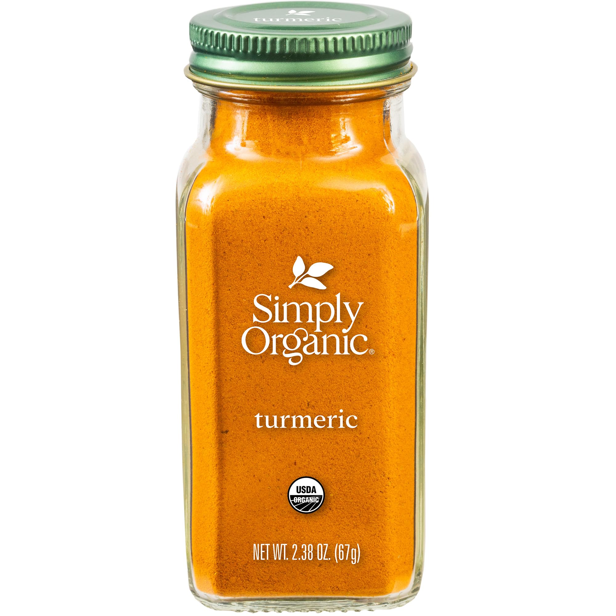 Simply Organic Ground Turmeric Root Powder - USDA Certified Organic, 2.38 oz (67g) - Curcuma Longa L. for Cooking, Golden Milk & Natural Dyeing