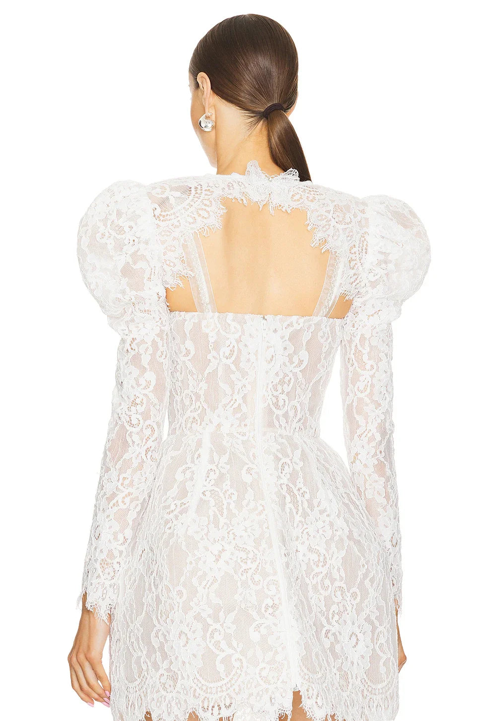 2024 New Autumn White Lace Long Sleeve Bodycon Mini Dress for Women - Elegant Party, Birthday Celebration & Date Night Outfit (Perfect for Cocktail Parties, Romantic Dinners & Special Occasions)