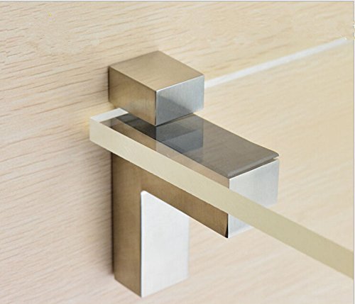 Staircase Glass Clamp Brackets - 2 Pack Brushed Nickel Stair Handrail Holders for Modern Glass Stairs - Perfect for Home, Office, and Commercial Staircase Installation